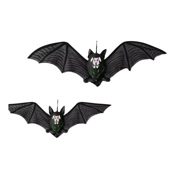 Set of 2 Halloween Decorative Large Bat Prop - Hyde and EEK! NEW - Picture 1 of 7